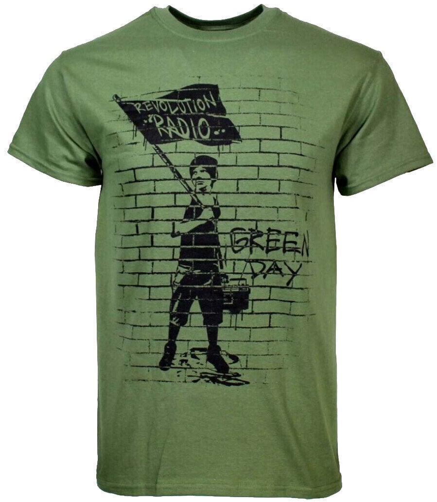 T-Shirt Green Day T-Shirt Flag Boy Male Green 2XL