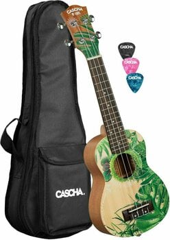 Sopránové ukulele Cascha HH 2602 Art Series Sopránové ukulele Leafy - 1