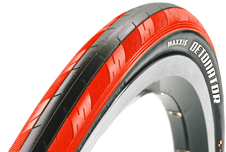 Road bike tyre MAXXIS Detonator 700x23 wire 60TPI Black/Red
