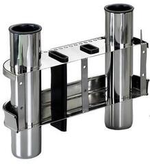 Osculati Stainless Steel Rod Holder for bulkhead mounting 2 rods Osculati Stainless Steel Rod Holder for bulkhead mounting 2 rods