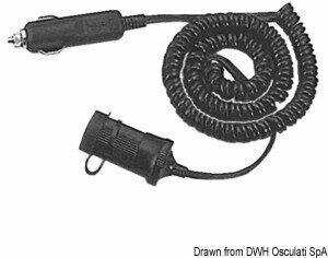 Lodní průchodka, konektor Osculati Extension spiral cable 12V 3,6 m with double plug male/female (lighter type) - 1