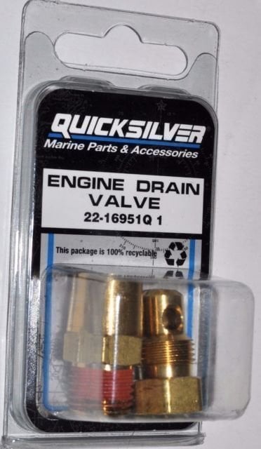 Náhradný diel pre lodný motor Quicksilver Drain Cock Plug Kit 22-16951Q1