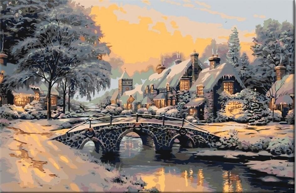 Painting by Numbers Zuty Painting by Numbers Bridge Across The Frozen River