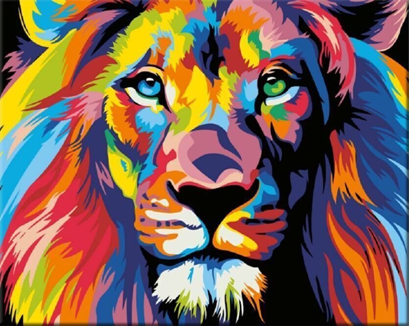 Рисуване по номера Zuty Мозайка Лъв