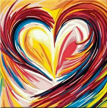 Målning med siffror Zuty Målning med siffror Rainbow Painted Heart - 1