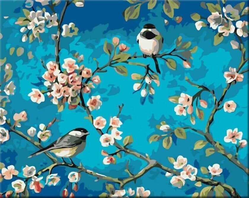 Рисуване по номера Zuty Мозайка Две седящи птици