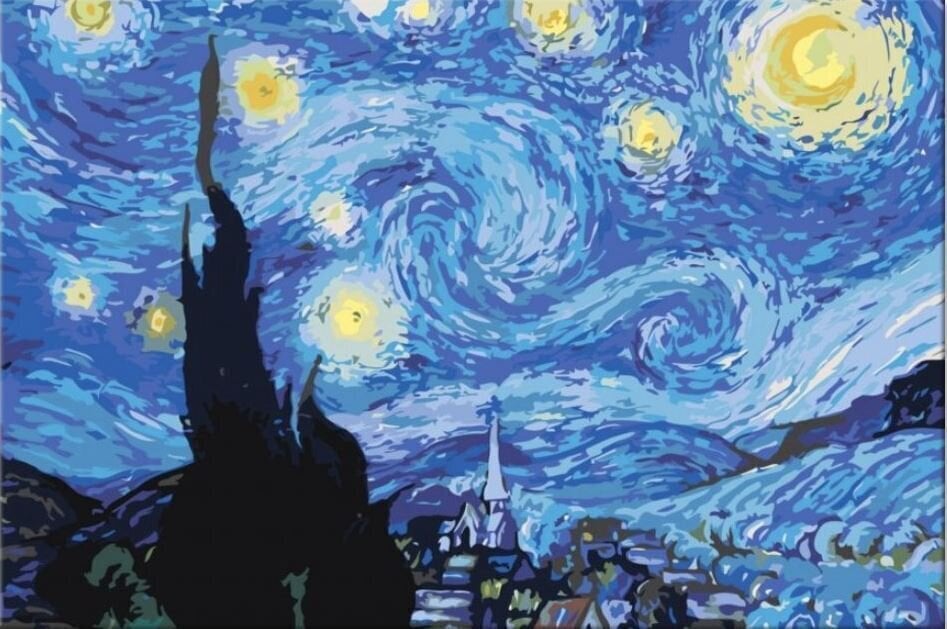 Picturi pe numere Zuty Pictură pe numere Noapte înstelată (Van Gogh)