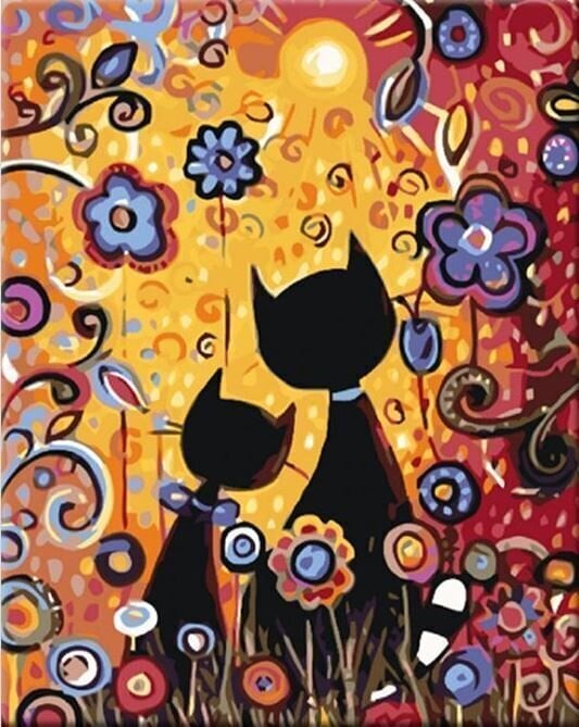 Malowanie po numerach Zuty Malowanie po numerach Dwa koty