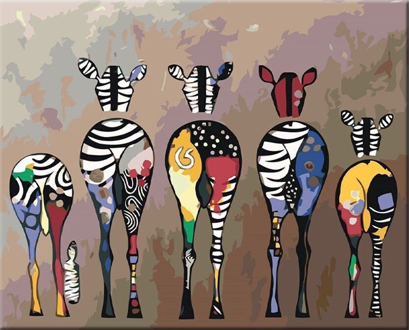 Ζωγραφική με Αριθμούς Zuty Ζωγραφική σύμφωνα με αριθμούς Herd of Zebras