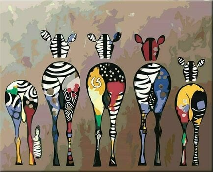 Рисуване по номера Zuty Мозайка Стадо зебри - 1