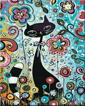 Рисуване по номера Zuty Мозайка Котка в цветя - 1