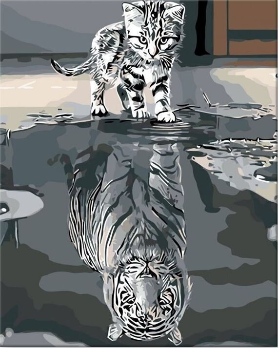 Рисуване по номера Zuty Мозайка тигър
