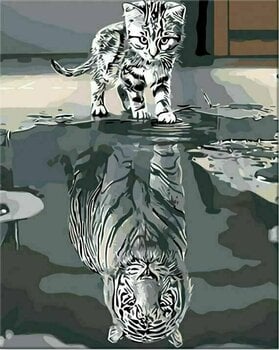 Рисуване по номера Zuty Мозайка тигър - 1
