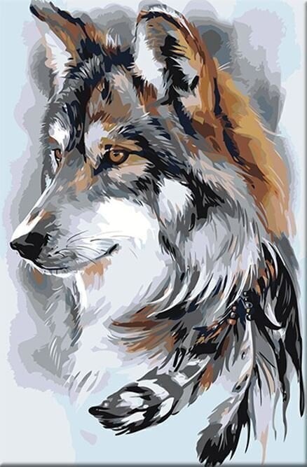 Painting by Numbers Zuty Painting by Numbers Wolf And Feathers