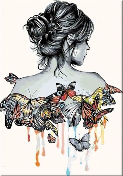 Malování podle čísel Zuty Malování podle čísel Motýlí žena