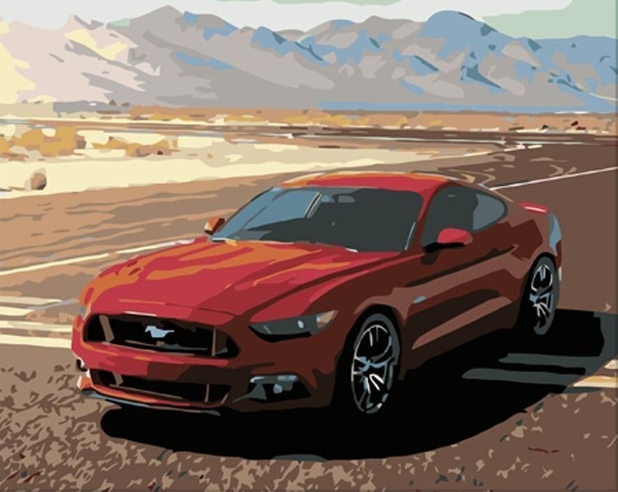 Maľovanie podľa čísel Zuty Maľovanie podľa čísiel Mustang