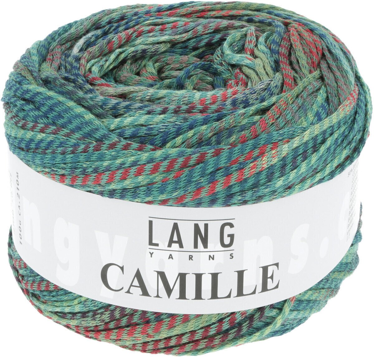 Knitting Yarn Lang Yarns Camille 0059 Green/Petrol/Red Knitting Yarn