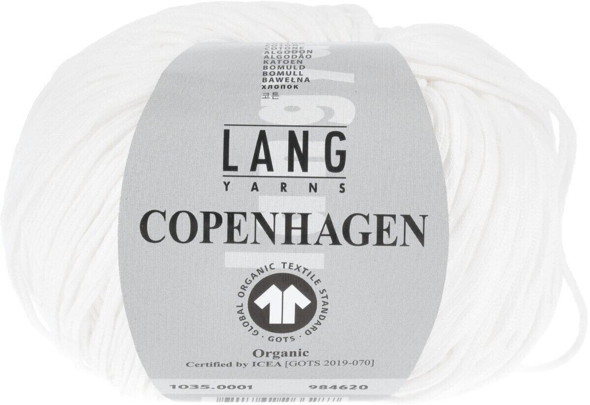 Fire de tricotat Lang Yarns Copenhagen (Gots) 0001 White