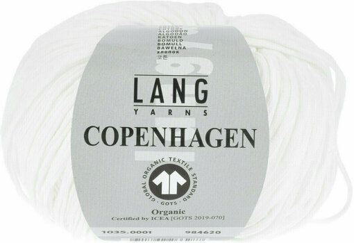 Fire de tricotat Lang Yarns Copenhagen (Gots) 0001 White - 1