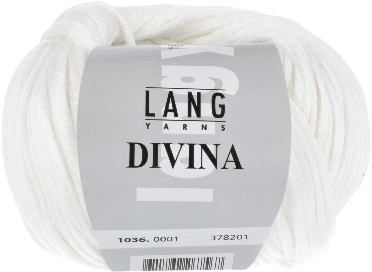 Strikkegarn Lang Yarns Divina 0001 White Strikkegarn