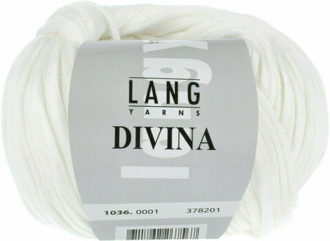 Knitting Yarn Lang Yarns Divina 0001 White Knitting Yarn - 1