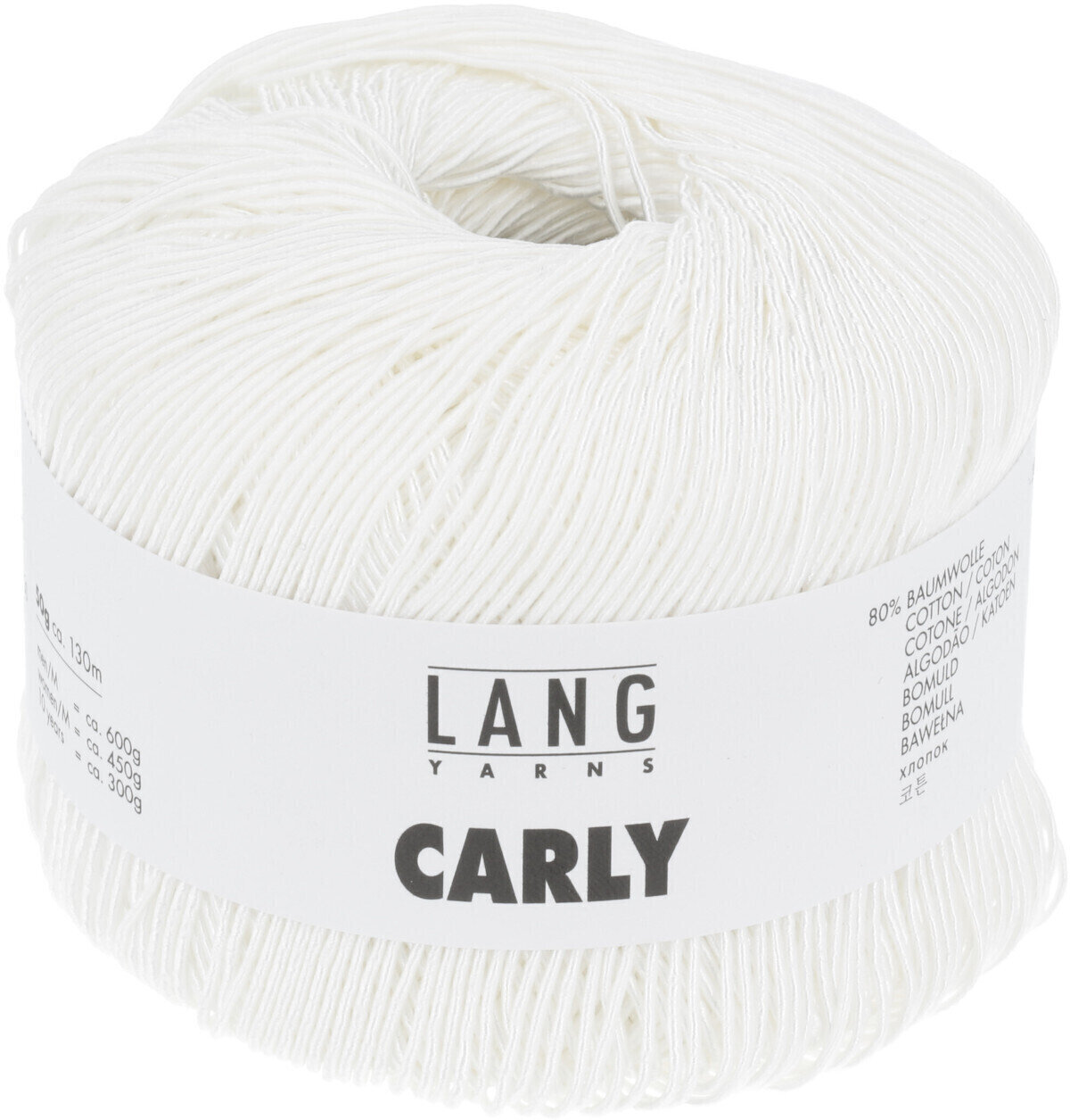 Knitting Yarn Lang Yarns Carly 0001 White Knitting Yarn