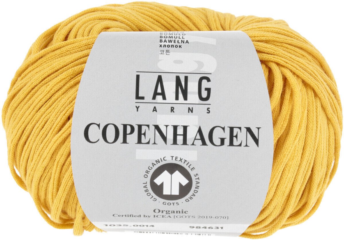 Fire de tricotat Lang Yarns Copenhagen (Gots) 0014 Yellow