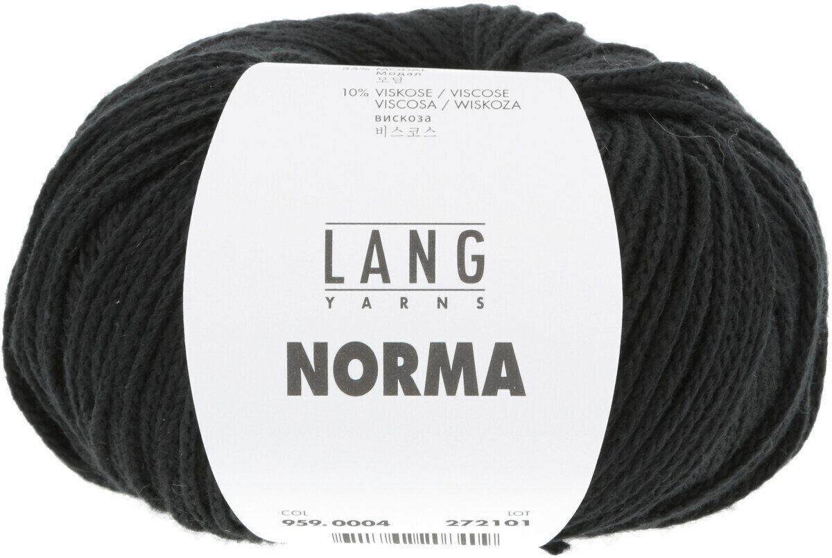 Knitting Yarn Lang Yarns Norma 0004 Black Knitting Yarn