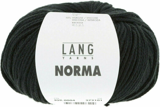 Knitting Yarn Lang Yarns Norma 0004 Black Knitting Yarn - 1
