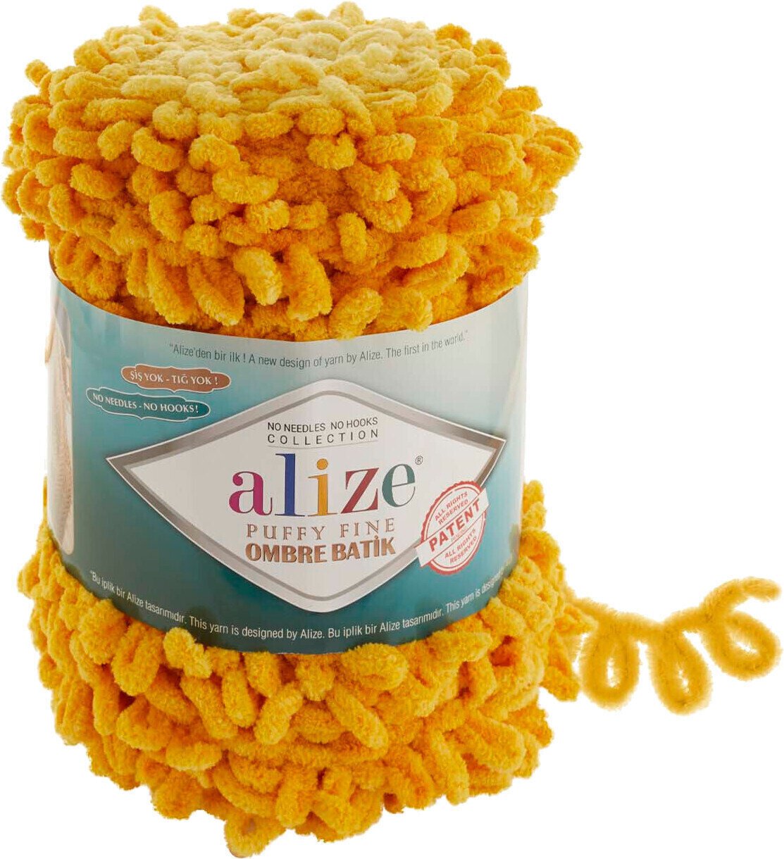 Hilo de tejer Alize Puffy Fine Ombre Batik 7278 Yellow