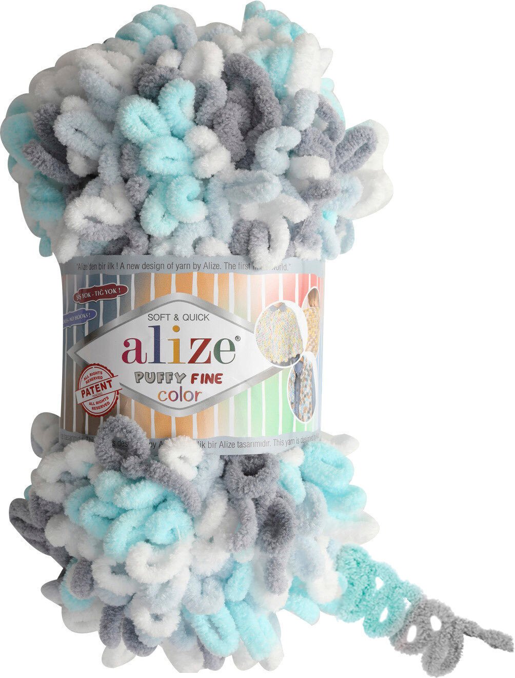Knitting Yarn Alize Puffy Fine Color 5939