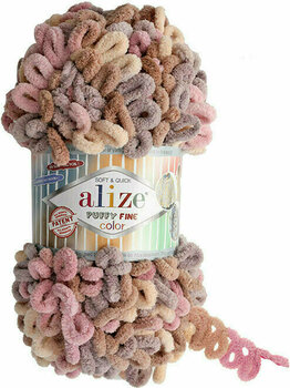 Fios para tricotar Alize Puffy Fine Color 6033 Brown - 1
