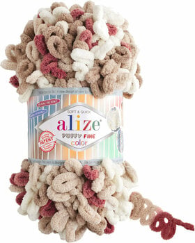 Fil à tricoter Alize Puffy Fine Color 6040 Pink-Brown - 1