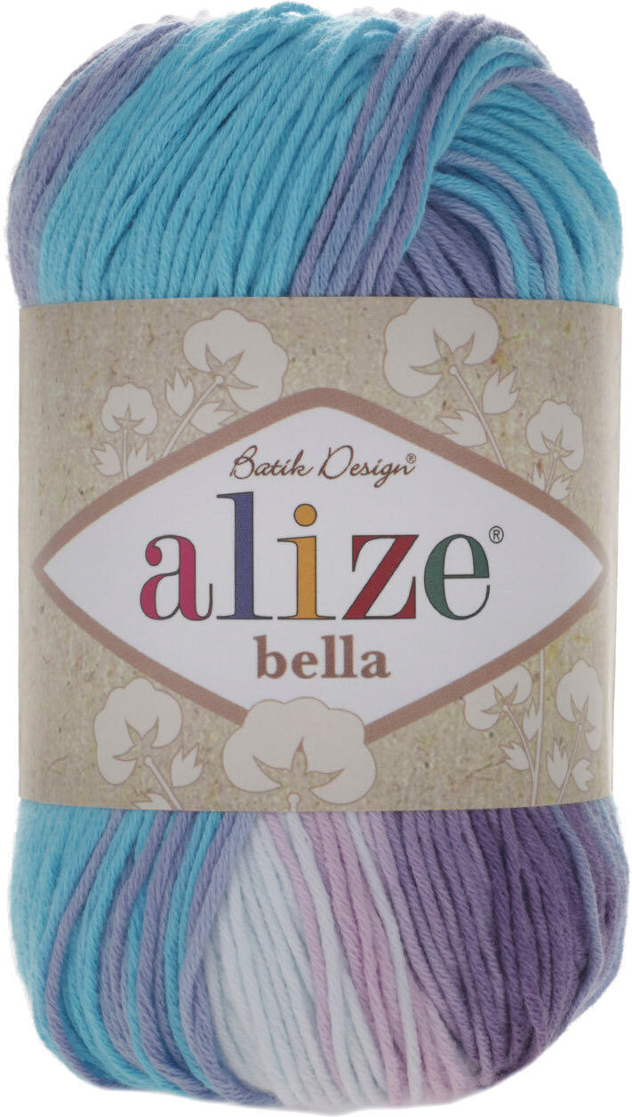 Pletacia priadza Alize Bella Batik 100 3677 Blue-Violet