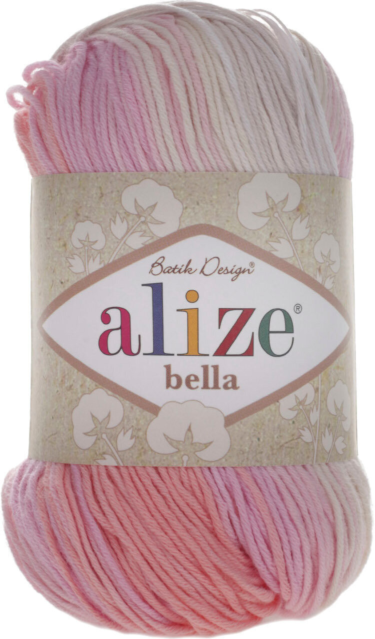 Pređa za pletenje Alize Bella Batik 100 2807 Pink Pređa za pletenje