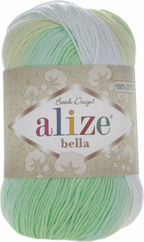 Pletací příze Alize Bella Batik 100 2131 White-Green - 1