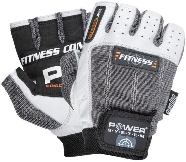 Fitness rukavice Power System Fitness White/Grey XL Fitness rukavice