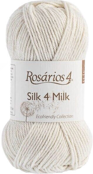 Fire de tricotat Rosários 4 Silk 4 Milk Ecológico 101 Raw Fire de tricotat