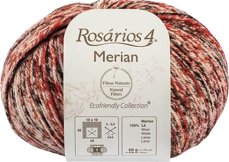 Fios para tricotar Rosários 4 Merian 19 Red-Beige
