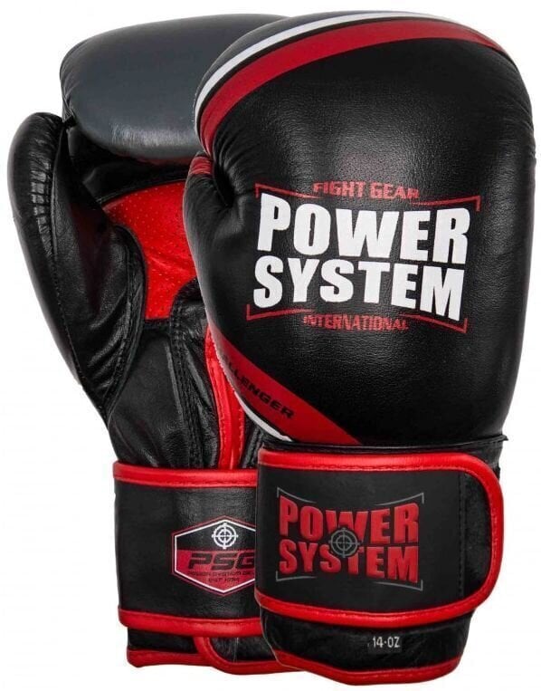 Guantes de boxeo y MMA Power System Boxing Gloves Challenger Rojo 14 oz