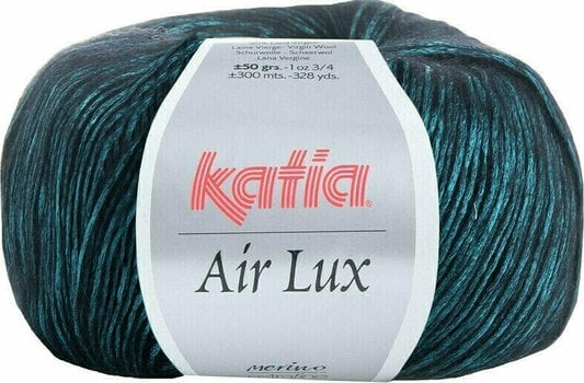 Hilo de tejer Katia Air Lux 66 Pastel Turquoise/Black - 1