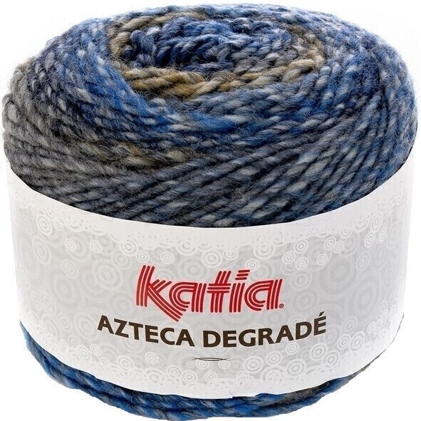 Fil à tricoter Katia Azteca Degradé 504 Blue/Dark Blue/Ochre Fil à tricoter
