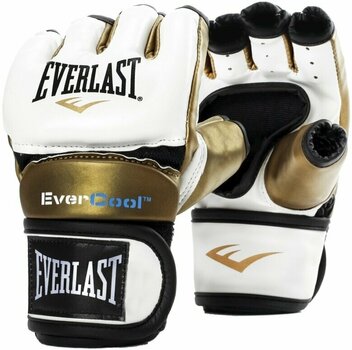 Boxing and MMA gloves Everlast Everstrike Training Gloves White/Gold M/L - 1