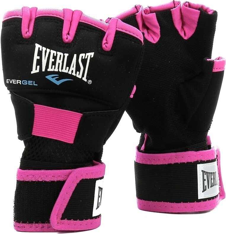 Rękawice bokserskie i MMA Everlast Evergel Handwraps Black/Pink M/L