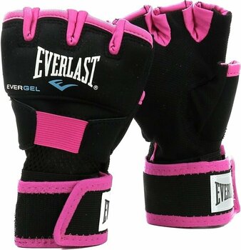 Boxerské a MMA rukavice Everlast Evergel Handwraps Black/Pink M/L - 1