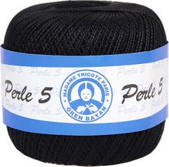 Háčkovací příze Madame Tricote Paris Perle 5 99999 Black Háčkovací příze