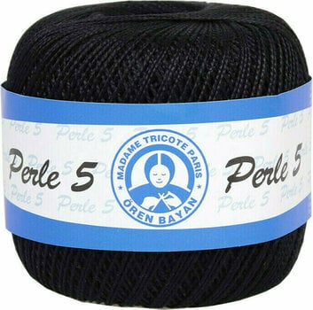 Crochet Yarn Madame Tricote Perle 5 99999 Black - 1