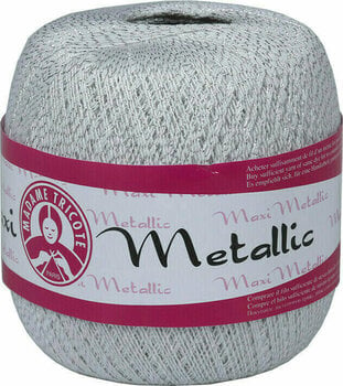 Crochet Yarn Madame Tricote Paris Maxi Metalic 1003 Silver White - 1