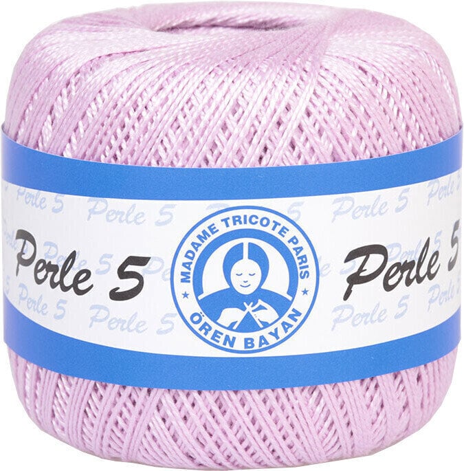 Virkat garn Madame Tricote Paris Perle 5 06308 Lavender Blush