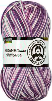 Strickgarn Madame Tricote Paris Madame Cotton Multicolor 444 Purple-White Strickgarn - 1